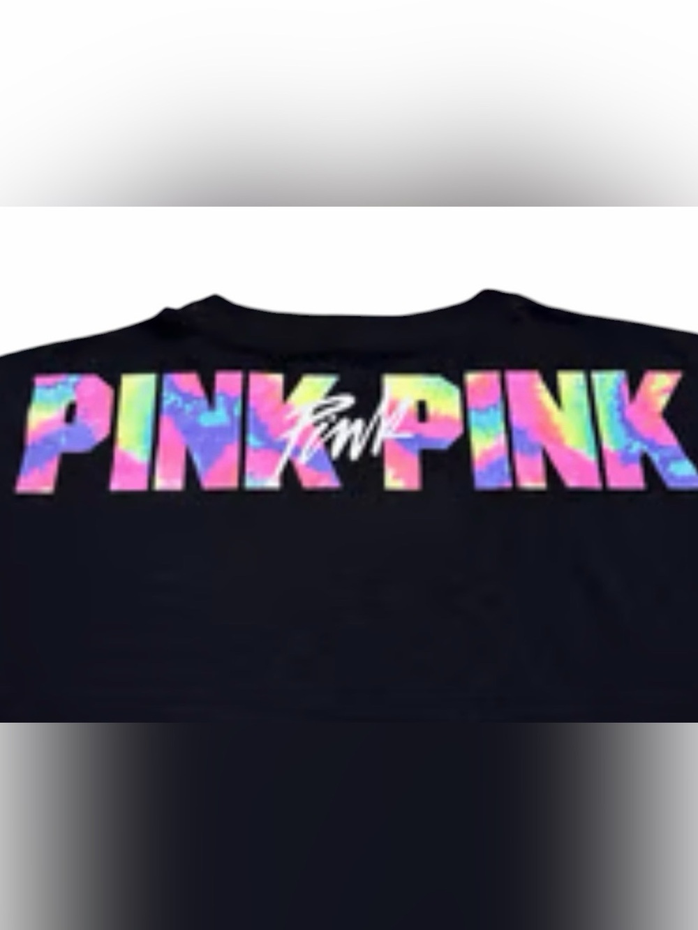 VICTORIA'S SECRET PINK VARSITY CREW LONG SLEEVE 2016  BLACK/MULTI  M - Picture 6 of 9